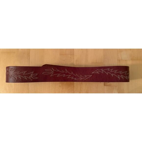 Lauren Ralph Lauren Engraved Western Brown Leather Belt XL - Picture 4 of 4